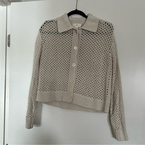 H&M cream open knit cardigan size M